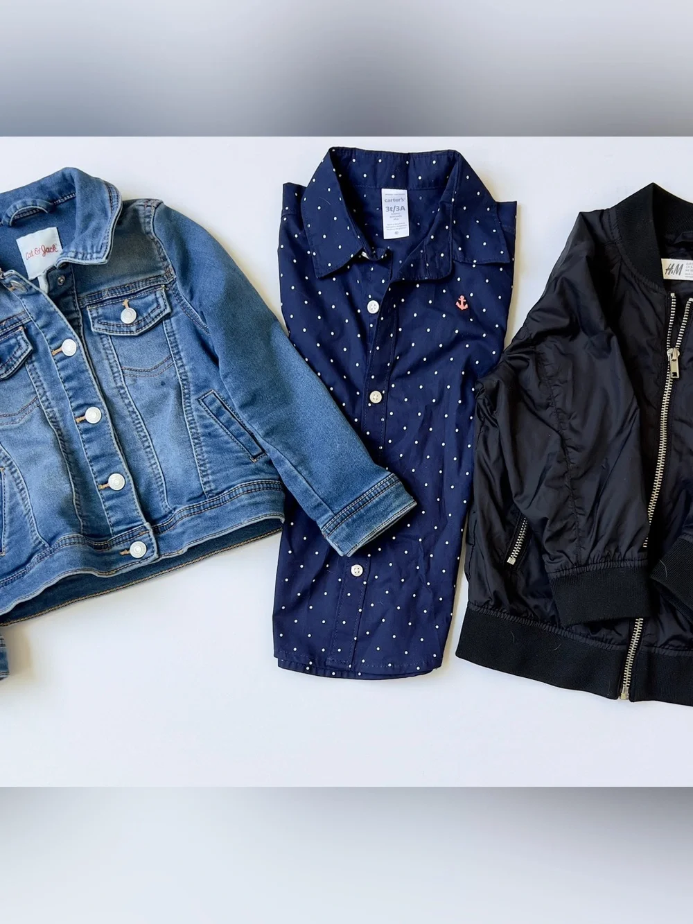 Bulk set of 3 boys children’s clothes - 2 jackets and button down shirt
